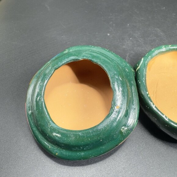 Mexican RedWare Pottery Hand Painted Frog Shape Trinket Holder Jewelry Holder - Picture 12 of 13